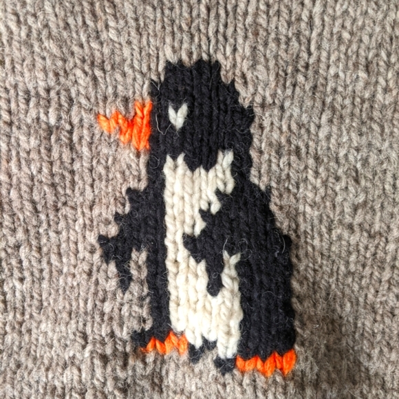 Kids Hand knit penguin wool vest 4T - Picture 2 of 5